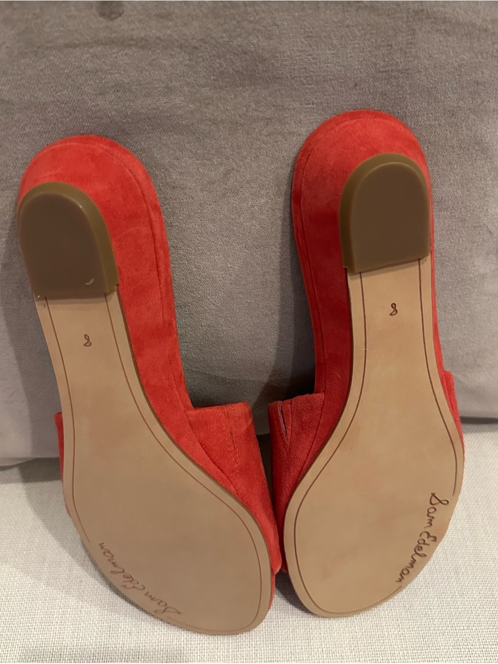 Sam Edelman Red Suede Slide Mules - Picture 6 of 7